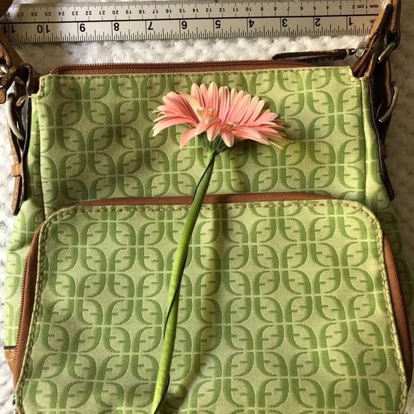 Fossil green cross  body bag canvas/leather - Picture 11 of 12